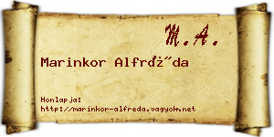 Marinkor Alfréda névjegykártya